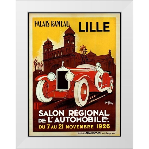 Vintage Apple Collection 11x14 White Modern Wood Framed Museum Art Print Titled - Lille Salon 1926
