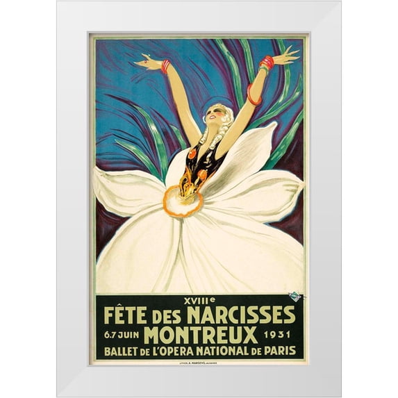 Vintage Apple Collection 11x14 White Modern Wood Framed Museum Art Print Titled - Paris Ballet
