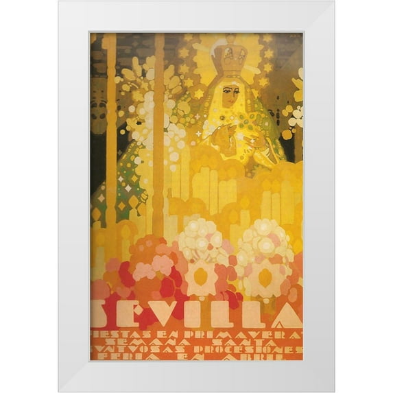 Vintage Apple Collection 11x14 White Modern Wood Framed Museum Art Print Titled - Sevilla Amarillo