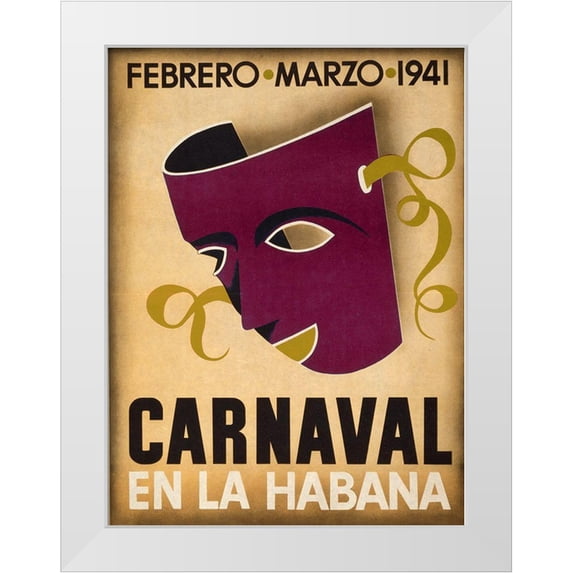 Vintage Apple Collection 11x14 White Modern Wood Framed Museum Art Print Titled - Trav Carnaval Enla Habana