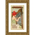 thumbnail image 1 of Vintage Apple Collection 11x18 Gold Ornate Wood Framed with Double Matting Museum Art Print Titled - Redhead Harp, 1 of 4