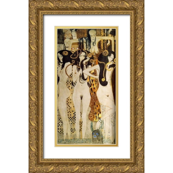 Vintage Apple Collection 11x18 Gold Ornate Wood Framed with Double Matting Museum Art Print Titled - beethoven_frieze_detail