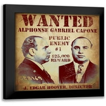 Vintage Apple Collection 12x12 Black Modern Framed Museum Art Print Titled - Al Capone Wanted Poster