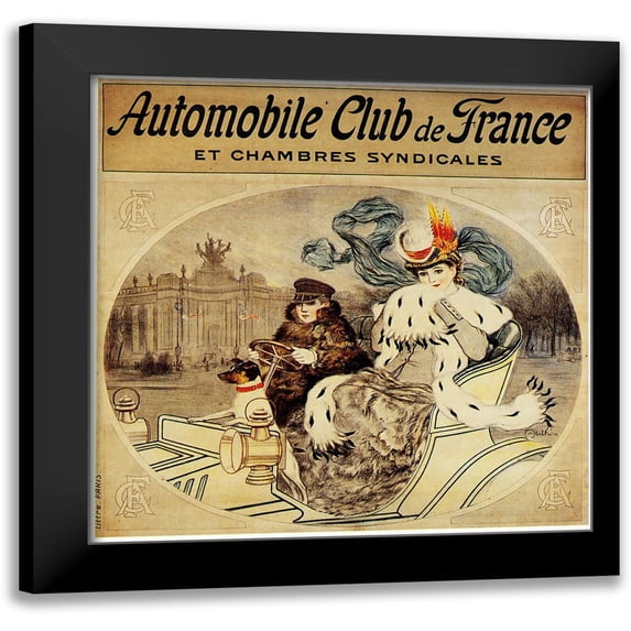 Vintage Apple Collection 12x12 Black Modern Framed Museum Art Print Titled - Auto Club France 1904