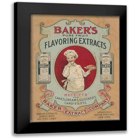 Vintage Apple Collection 12x14 Black Modern Framed Museum Art Print Titled - Bakers Extracts