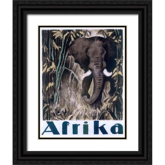 Vintage Apple Collection 12x14 Black Ornate Wood Framed with Double Matting Museum Art Print Titled - Afrika