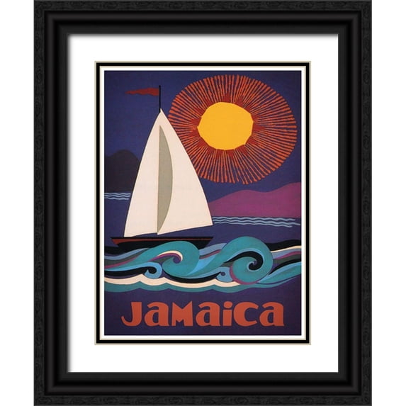 Vintage Apple Collection 12x14 Black Ornate Wood Framed with Double Matting Museum Art Print Titled - Jamaica