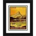 thumbnail image 1 of Vintage Apple Collection 12x14 Black Ornate Wood Framed with Double Matting Museum Art Print Titled - Schreckhorn Oberland Swiss 1906, 1 of 4