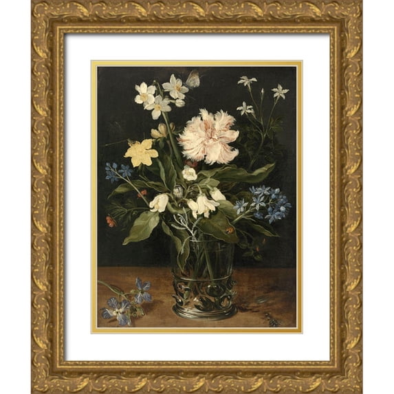 Vintage Apple Collection 12x14 Gold Ornate Wood Framed with Double Matting Museum Art Print Titled - Flowers Sixteen