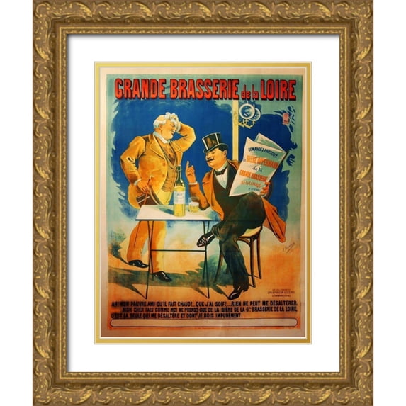 Vintage Apple Collection 12x14 Gold Ornate Wood Framed with Double Matting Museum Art Print Titled - Grande Brasserie de La Loire