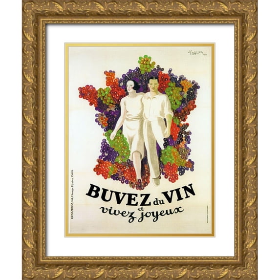 Vintage Apple Collection 12x14 Gold Ornate Wood Framed with Double Matting Museum Art Print Titled - cappiello_buvez