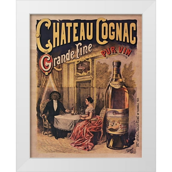 Vintage Apple Collection 12x14 White Modern Wood Framed Museum Art Print Titled - Chateau Cognac