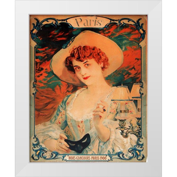 Vintage Apple Collection 12x14 White Modern Wood Framed Museum Art Print Titled - Paris Mardis Gras