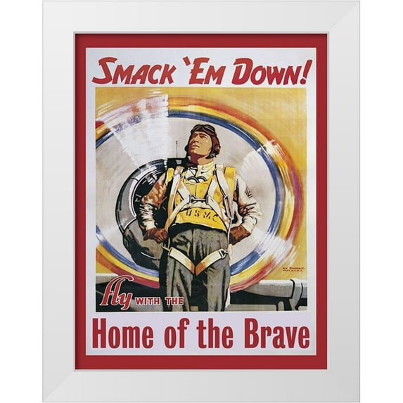 Vintage Apple Collection 12x14 White Modern Wood Framed Museum Art Print Titled - Smackdown Marines