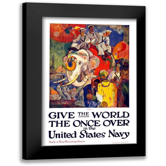 Vintage Apple Collection 13x18 Black Modern Framed Museum Art Print Titled - Navy Once Over