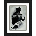 thumbnail image 1 of Vintage Apple Collection 13x18 Black Ornate Wood Framed with Double Matting Museum Art Print Titled - Chat noir Coffee, 1 of 4