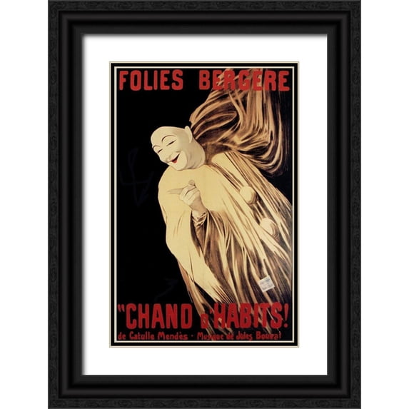 Vintage Apple Collection 13x18 Black Ornate Wood Framed with Double Matting Museum Art Print Titled - Folies Bergere Chand D Habits