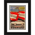 thumbnail image 1 of Vintage Apple Collection 13x18 Black Ornate Wood Framed with Double Matting Museum Art Print Titled - Panhard Auto, 1 of 4