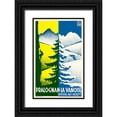 thumbnail image 1 of Vintage Apple Collection 13x18 Black Ornate Wood Framed with Double Matting Museum Art Print Titled - Pralognan Ski, 1 of 4