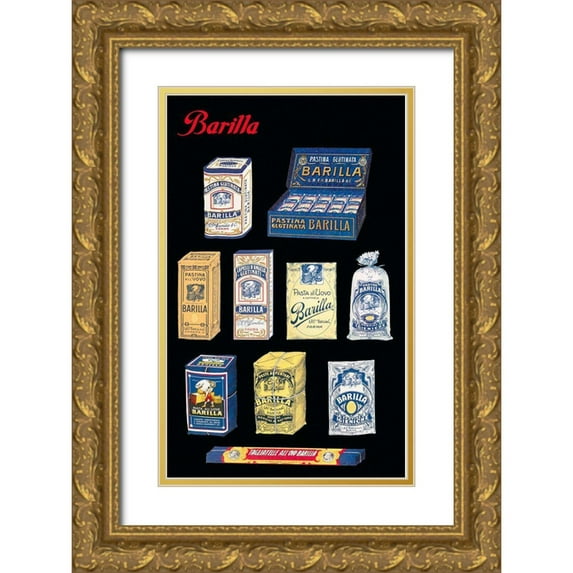 Vintage Apple Collection 13x18 Gold Ornate Wood Framed with Double Matting Museum Art Print Titled - Pasta Barilla