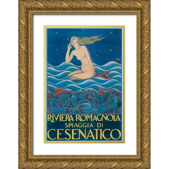 Vintage Apple Collection 13x18 Gold Ornate Wood Framed with Double Matting Museum Art Print Titled - Riviera Romagnola
