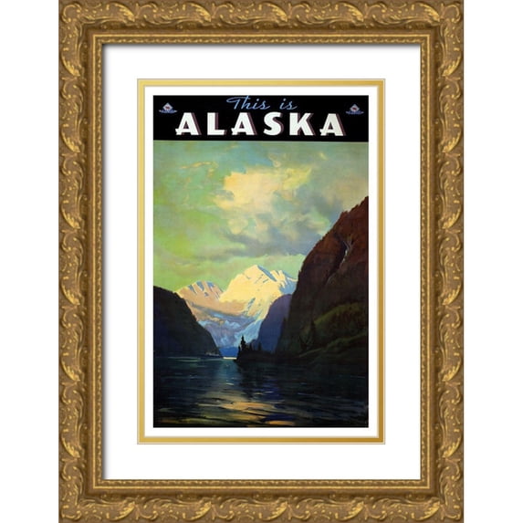 Vintage Apple Collection 13x18 Gold Ornate Wood Framed with Double Matting Museum Art Print Titled - Trav Alaska
