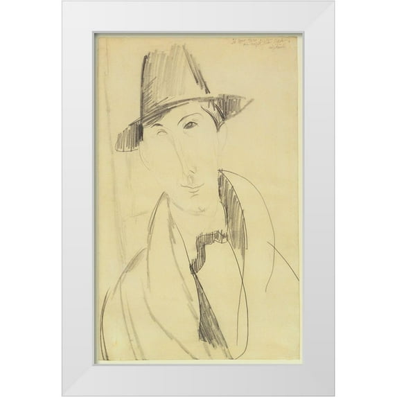Vintage Apple Collection 13x18 White Modern Wood Framed Museum Art Print Titled - Amedeo Modigliani - Mario the Musician