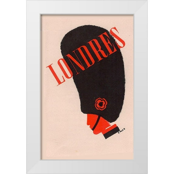 Vintage Apple Collection 13x18 White Modern Wood Framed Museum Art Print Titled - Londres Paris
