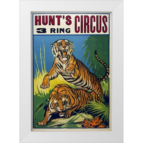 Vintage Apple Collection 13x18 White Modern Wood Framed Museum Art Print Titled - hunts_ circus