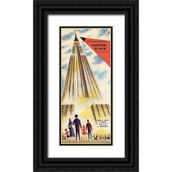 Vintage Apple Collection 13x24 Black Ornate Wood Framed with Double Matting Museum Art Print Titled - Empire State