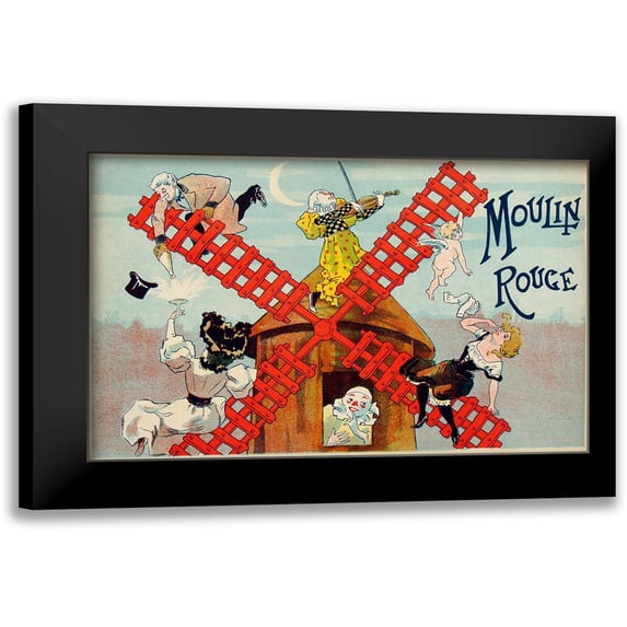 Vintage Apple Collection 14x11 Black Modern Framed Museum Art Print Titled - Moulin Rouge 1895