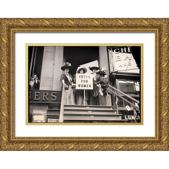 Vintage Apple Collection 14x11 Gold Ornate Wood Framed with Double Matting Museum Art Print Titled - Suffragettes