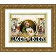thumbnail image 1 of Vintage Apple Collection 14x12 Gold Ornate Wood Framed with Double Matting Museum Art Print Titled - Lager Bier, 1 of 4