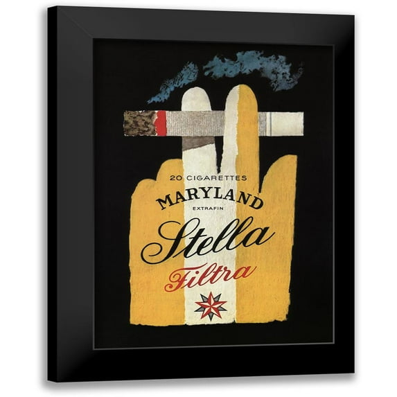 Vintage Apple Collection 14x18 Black Modern Framed Museum Art Print Titled - Maryland Stella Cigs