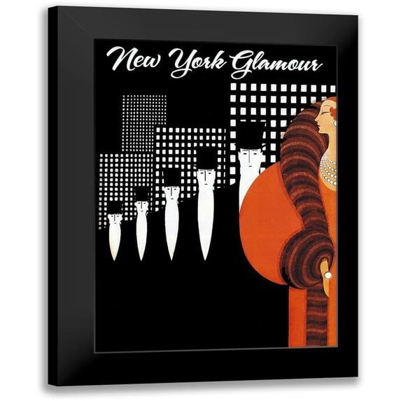Vintage Apple Collection 14x18 Black Modern Framed Museum Art Print Titled - New York Glamour