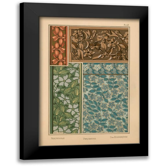 Vintage Apple Collection 14x18 Black Modern Framed Museum Art Print Titled - Plate 63 - Periwinkle