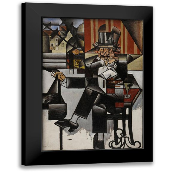 Vintage Apple Collection 14x18 Black Modern Framed Museum Art Print Titled - Un Homme Au Cafe Juan Gris