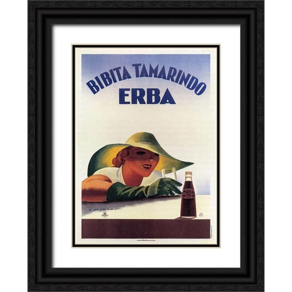 Vintage Apple Collection 14x18 Black Ornate Wood Framed with Double Matting Museum Art Print Titled - Bibita Tamarinda Soda