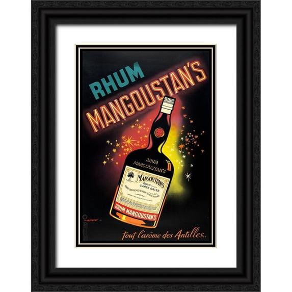 Vintage Apple Collection 14x18 Black Ornate Wood Framed with Double Matting Museum Art Print Titled - Rhum Mangoustan