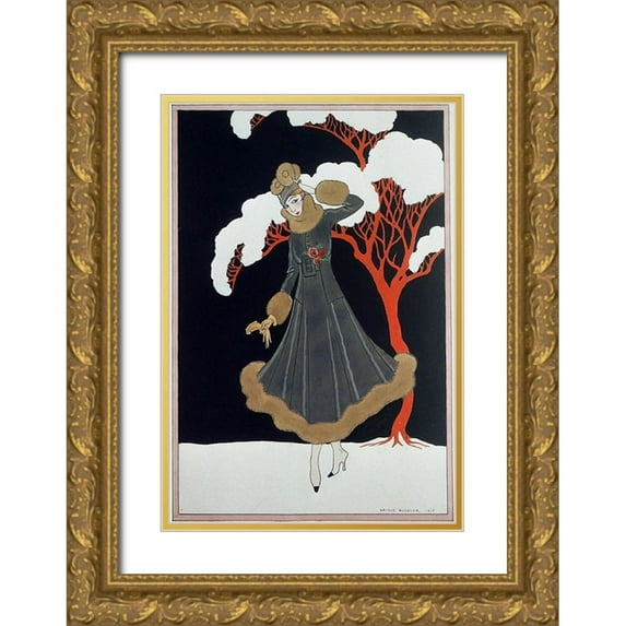 Vintage Apple Collection 14x18 Gold Ornate Wood Framed with Double Matting Museum Art Print Titled - Barbier Dress