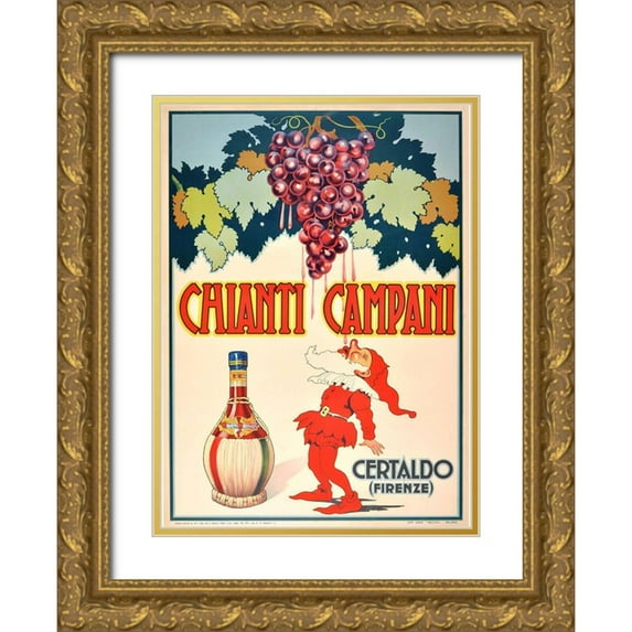Vintage Apple Collection 14x18 Gold Ornate Wood Framed with Double Matting Museum Art Print Titled - Chianti