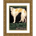 thumbnail image 1 of Vintage Apple Collection 14x18 Gold Ornate Wood Framed with Double Matting Museum Art Print Titled - German Hound Dog, 1 of 4