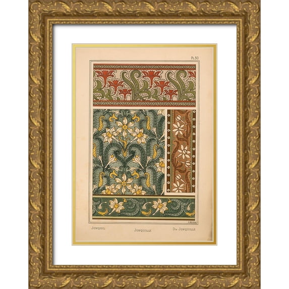 Vintage Apple Collection 14x18 Gold Ornate Wood Framed with Double Matting Museum Art Print Titled - Plate 30 - Jonquil