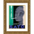 thumbnail image 1 of Vintage Apple Collection 14x18 Gold Ornate Wood Framed with Double Matting Museum Art Print Titled - Sato, 1 of 4