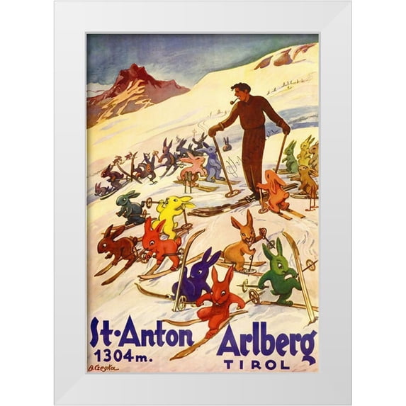 Vintage Apple Collection 14x18 White Modern Wood Framed Museum Art Print Titled - Arlberg Tirol