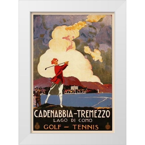 Vintage Apple Collection 14x18 White Modern Wood Framed Museum Art Print Titled - Cadenabbia