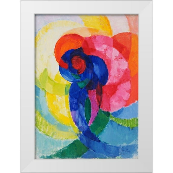 Vintage Apple Collection 14x18 White Modern Wood Framed Museum Art Print Titled - František Kupka - Red and Blue Disks