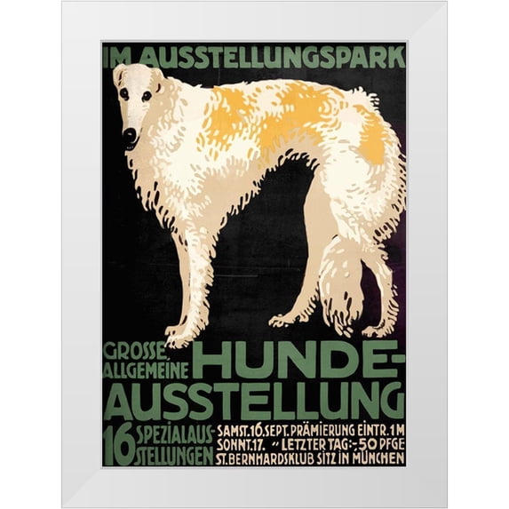 Vintage Apple Collection 14x18 White Modern Wood Framed Museum Art Print Titled - German Hound Dog