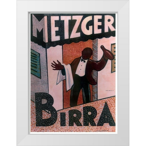 Vintage Apple Collection 14x18 White Modern Wood Framed Museum Art Print Titled - Metzger Birra