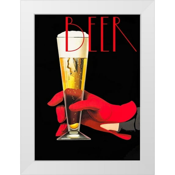 Vintage Apple Collection 14x18 White Modern Wood Framed Museum Art Print Titled - Red Glove Beer